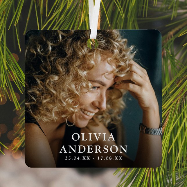 Custom Photo Memorial Tribute Christmas Metal Tree Decoration (Creator Uploaded)