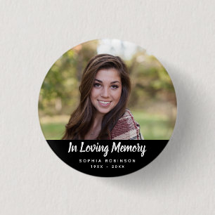 Custom Photo Memorial Tribute Funeral 3 Cm Round Badge