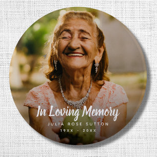 Custom Photo Memorial Tribute Funeral Death 6 Cm Round Badge