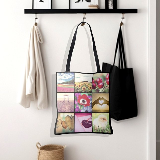 Custom photo Memories in Motion  Tote Bag (Photo grid mosaic tote bag)
