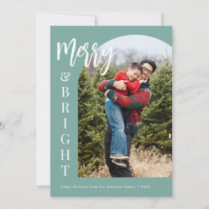 custom photo merry and bright christmas card