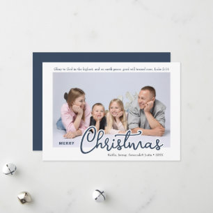 Custom Photo Merry Christmas Bible Verse Holiday Card