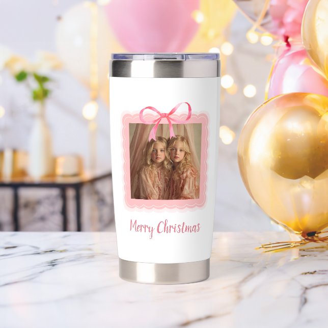 Custom Photo Merry Christmas Insulated Tumbler (Bachelor Party (Rotated))