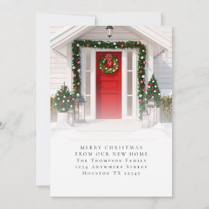 Custom Photo Merry Christmas New Home Announcement