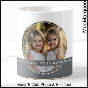 Custom Photo & Message White & Grey C19 Memory Coffee Mug