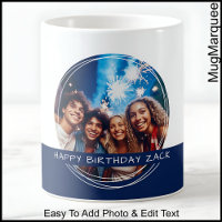 Custom Photo & Message White & Navy C41 Memory