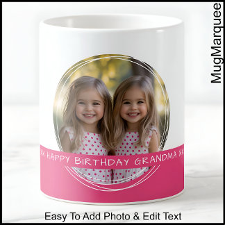 Custom Photo & Message White & Pink C58 Memory Coffee Mug