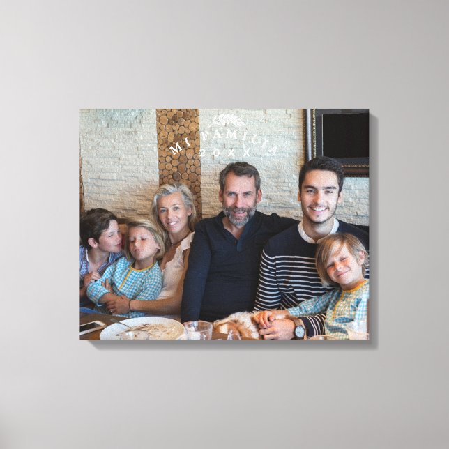 Custom Photo Mi Familia Canvas Print (Front)