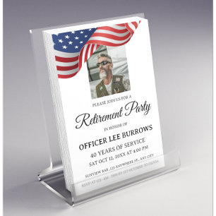 Custom Photo Military Retirement Party Invitation Flyer