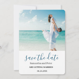 Custom Photo Moden Beach Save the Date Invitation