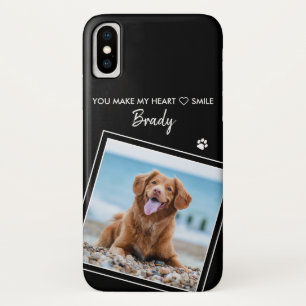 Custom Photo Modern Black Pet Dog iPhone X Case