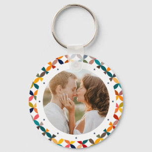 Custom Photo Modern Colorful Personalized Key Ring