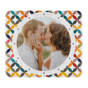 Custom Photo Modern Colourful Personalised Cutting Board