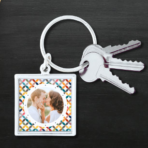 Custom Photo Modern Colourful Personalised Key Ring