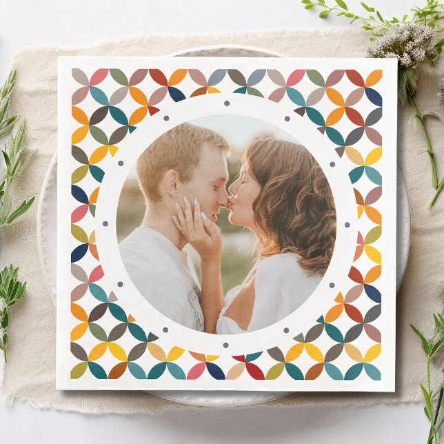 Custom Photo Modern Colourful Personalised Napkin (Creator Uploaded)
