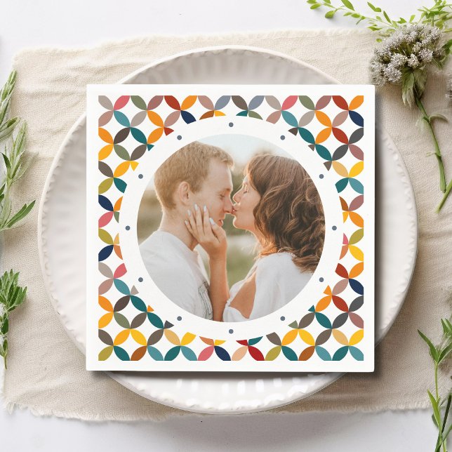 Custom Photo Modern Colourful Personalised Napkin (Creator Uploaded)