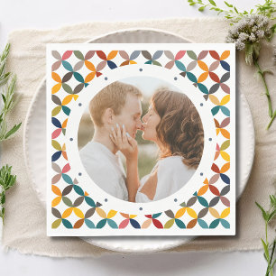 Custom Photo Modern Colourful Personalised Napkin