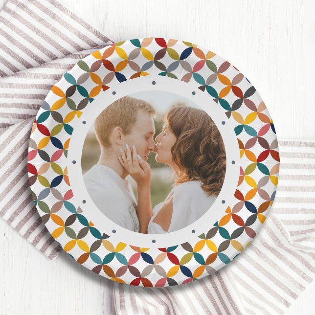 Custom Photo Modern Colourful Personalised Paper Plate (Creator Uploaded)