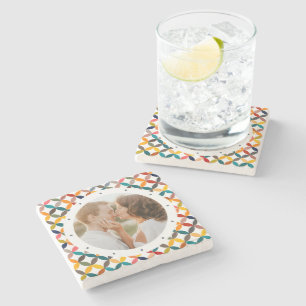 Custom Photo Modern Colourful Personalised Stone Coaster