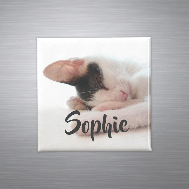 Custom Photo Modern Cute Personalised Family Pet Magnet (Creator Uploaded)