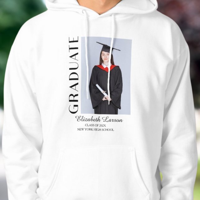 Custom Photo Modern Elegant Senior Graduation Part Hoodie (Creator Uploaded)