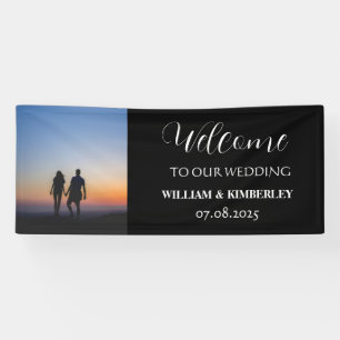Custom Photo Modern Elegant Wedding Banner