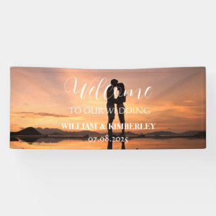 Custom Photo Modern Elegant Wedding Banner