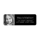 Custom photo modern minimal black return address