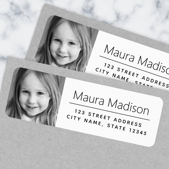 Custom photo modern minimal return address (Creator Uploaded)