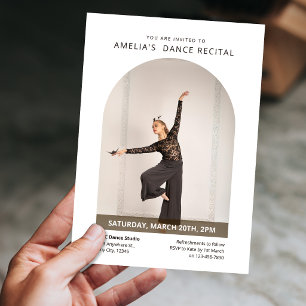Custom Photo Modern Minimalist Dance Recital Invitation