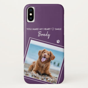 Custom Photo Modern Purple Pet Dog iPhone X Case