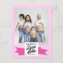Custom photo modern quote family cute postcard