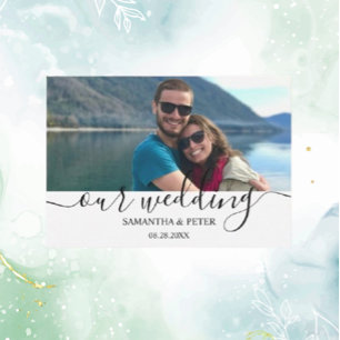 Custom Photo Modern Relaxed Wedding Guest Book Napkin