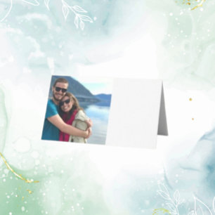 Custom Photo Modern Relaxed Wedding Place Card