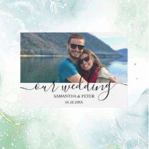 Custom Photo Modern Relaxed Wedding RSVP Card