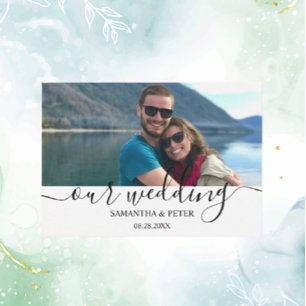 Custom Photo Modern Relaxed Wedding RSVP Card