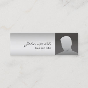 Custom Photo Modern Silver Mini Business Card