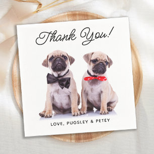 Custom Photo Modern Simple Cute Dog Pet Wedding Napkin