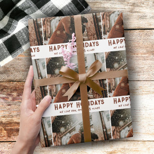 Custom Photo Modern Typography Christmas Wrapping Paper