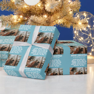 Custom Photo Modern Typography Message Christmas Wrapping Paper
