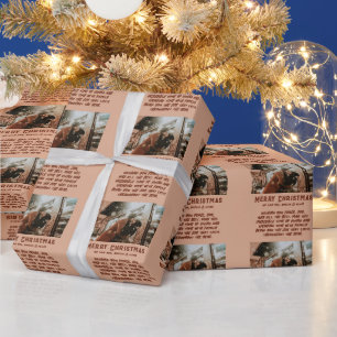 Custom Photo Modern Typography Message Christmas Wrapping Paper