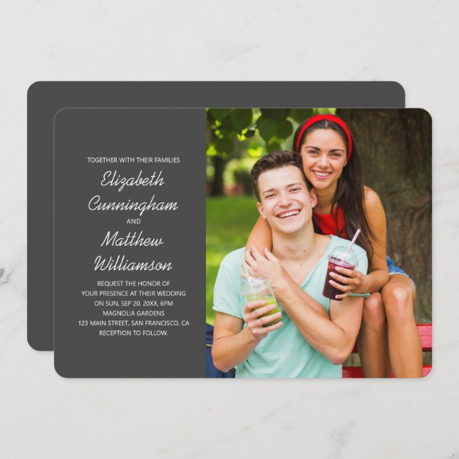 Custom Photo + Modern Wedding Invitation (Front/Back)