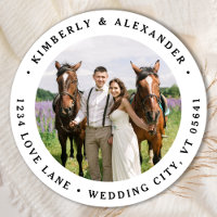 Custom Photo Modern Wedding Return Address