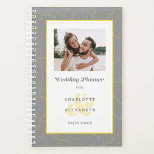 Custom Photo Modern Weddings Grey & Yellow Monthly Planner