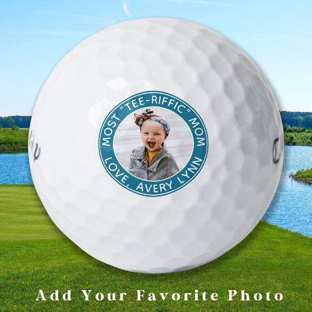 Custom Photo MOM Personalised Trendy Modern Golfer Golf Balls (Creator Uploaded)