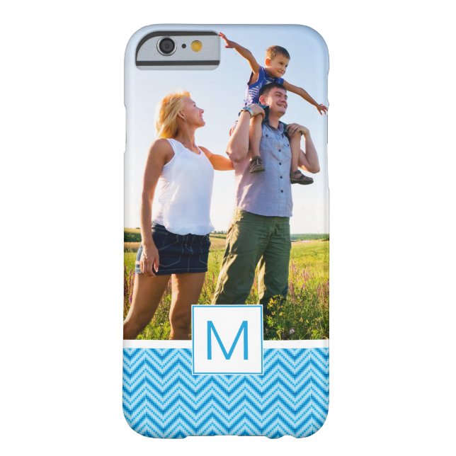 Custom Photo & Monogram Chevron Pattern Background Case-Mate iPhone Case (Back)