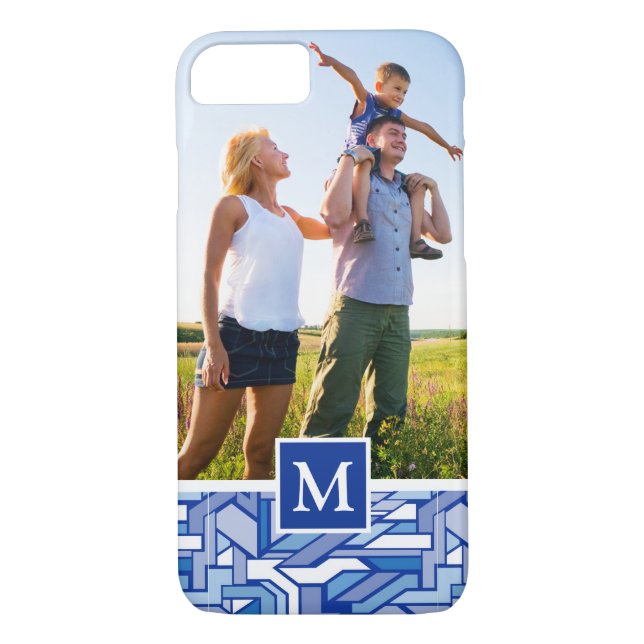 Custom Photo & Monogram Geometric pattern 2 Case-Mate iPhone Case (Back)