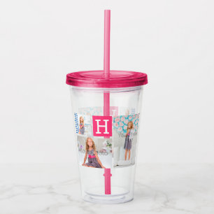 Custom Photo Monogram Initial Letter Personalised Acrylic Tumbler