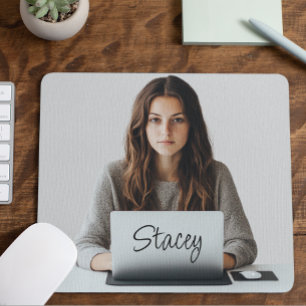 Custom Photo Monogram Office Gift  Mouse Mat