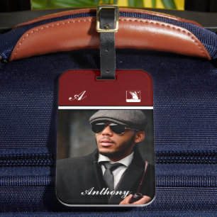 Custom Photo Monogram Personalise   Luggage Tag